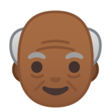 老人：中黑肤色emoji素材一 160x160像素