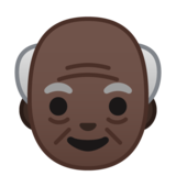 老人：深色肤色emoji素材一 160x160像素