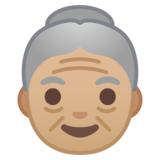 老妇人：中浅肤色emoji素材一 160x160像素