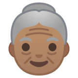 老妇人：中等肤色emoji素材一 160x160像素
