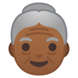 老妇人：中黑肤色emoji素材一 160x160像素