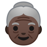 老妇人：深色肤色emoji素材一 160x160像素