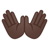 张开双手：深色肤色emoji素材一 160x160像素