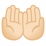 手掌向上：浅肤色emoji素材一 160x160像素