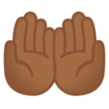 掌心向上：中黑肤色emoji素材一 160x160像素