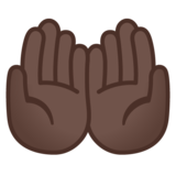 手掌向上：深色肤色emoji素材一 160x160像素