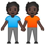 手牵手：深色肤色emoji素材一 160x160像素