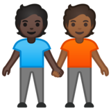 手牵手：深色肤色，中深色肤色emoji素材一 160x160像素