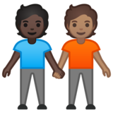 手牵手:深色肤色,中等肤色emoji素材一 160x160像素