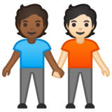 手牵手：中暗肤色，浅肤色emoji素材一 160x160像素