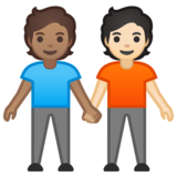手牵手:中等肤色,浅肤色emoji素材一 160x160像素