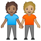 手牵手：中等肤色，中等肤色emoji素材一 160x160像素