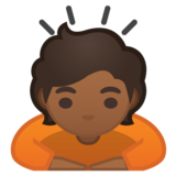 鞠躬:中黑肤色emoji素材一 160x160像素