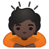 鞠躬:深色肤色emoji素材一 160x160像素