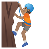 正在攀爬的人：中等肤色emoji素材一 160x160像素