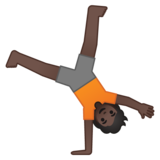 侧手翻的人：深色肤色emoji素材一 160x160像素