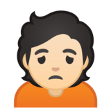 人皱眉：浅肤色emoji素材一 160x160像素