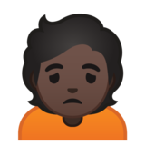 人皱眉：深色肤色emoji素材一 160x160像素