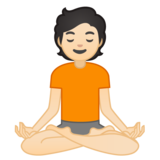 打坐的 人：浅肤色emoji素材一 160x160像素