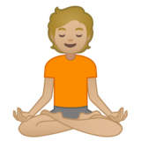 打坐的 人：中浅肤色emoji素材一 160x160像素