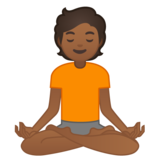 打坐的人：中黑肤色emoji素材一 160x160像素