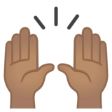 举手：中等肤色emoji素材一 160x160像素