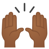 举手：中黑肤色emoji素材一 160x160像素