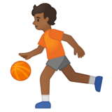 打球的人：中黑肤色emoji素材一 160x160像素