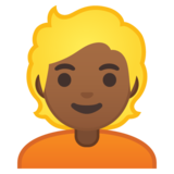 人物：中深色肤色，金发emoji素材一 160x160像素
