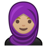 头巾女性：中浅肤色emoji素材一 160x160像素