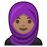 头巾女性：中等肤色emoji素材一 160x160像素
