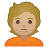 人撅嘴：中等浅肤色emoji素材一 160x160像素