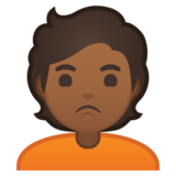 人撅嘴：中黑肤色emoji素材一 160x160像素