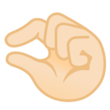 很短、捏住的手：浅肤色emoji素材一 160x160像素