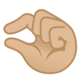 很短、捏住的手：中浅肤色emoji素材一 160x160像素