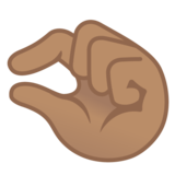 很短、捏住的手：中等肤色emoji素材一 160x160像素