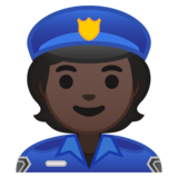 警官：深色肤色emoji素材一 160x160像素