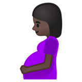 孕妇：深色肤色emoji素材一 160x160像素