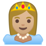 公主：中浅肤色emoji素材一 160x160像素