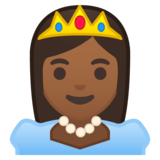 公主：中黑肤色emoji素材一 160x160像素