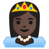 公主：深色肤色emoji素材一 160x160像素