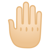 竖起来的手背：浅肤色emoji素材一 160x160像素