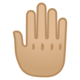 竖起来的手背：中等浅肤色emoji素材一 160x160像素