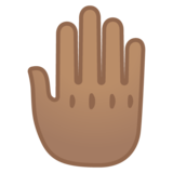 竖起来的手背：中等肤色emoji素材一 160x160像素