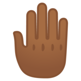 竖起来的手背：中黑肤色emoji素材一 160x160像素