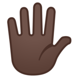 手指张开的手：深色肤色emoji素材一 160x160像素