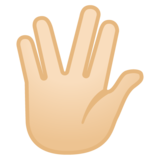 手指分开的手礼：浅肤色emoji素材一 160x160像素