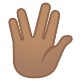 手指分开的手礼：中等肤色emoji素材一 160x160像素