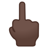 比中指的手：深色肤色emoji素材一 160x160像素
