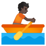 划船人：深色肤色emoji素材一 160x160像素